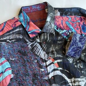 Robert Graham Limited Edition Linen Black Hooked On You Shirt Men’s Size‎ 2XL